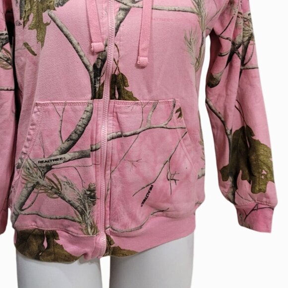 RealTree Hooded Coat Jacket Pink Camo M - Picture 3 of 9